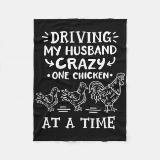 Couverture Polaire Dame de poulet folle drôle petit poulet