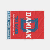 Couverture Polaire Damian nom signifiant sport monogramme rouge bleu (Devant (Horizontal))