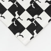 Couverture Polaire Damier noir et blanc Weimaraner (Coin)