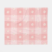 Couverture Polaire Damier Pêche et Marguerite (Devant (Horizontal))