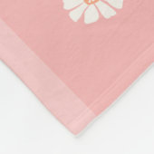 Couverture Polaire Damier Pêche et Marguerite (Coin)