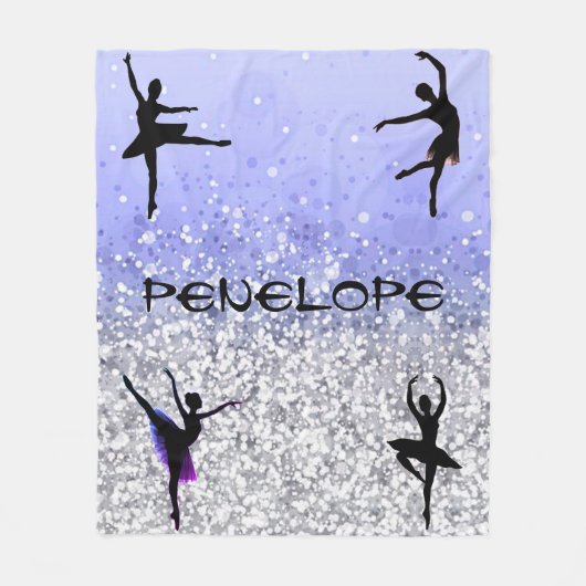 Couverture Polaire Dance Girls Sparkly Ballerina Blanket avec son nom (Devant)