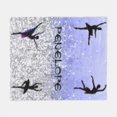 Couverture Polaire Dance Girls Sparkly Ballerina Blanket avec son nom (Devant (Horizontal))