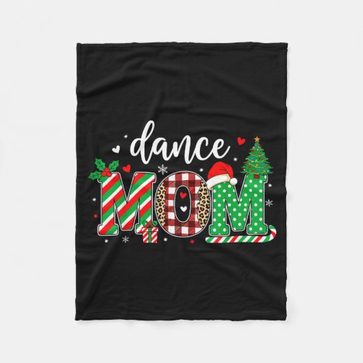 Couverture Polaire Dance Mom Christmas Buffalo Plaid Leopard Santa Ha (Devant)