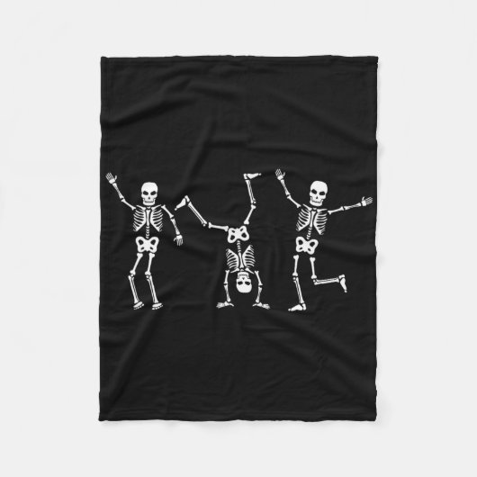 Couverture Polaire Dancing Skeletons Dance Challenge Halloween effray (Devant)