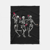 Couverture Polaire Dancing Skeletons Drinking Wine Lover Funny Hallow (Devant)
