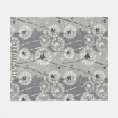 Couverture Polaire Dandelion monochrome moderne (Devant (Horizontal))
