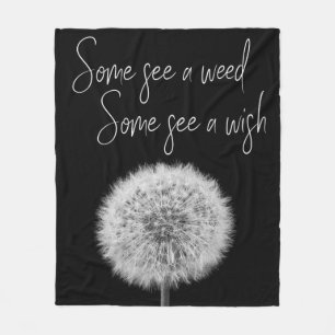 Couverture Polaire Dandelion noir blanc closeup photo motivation
