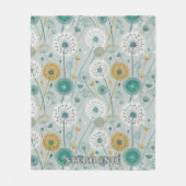 Couverture Polaire Dandelion Whimsical - Jaune, Blanc & Turquoise (Devant)