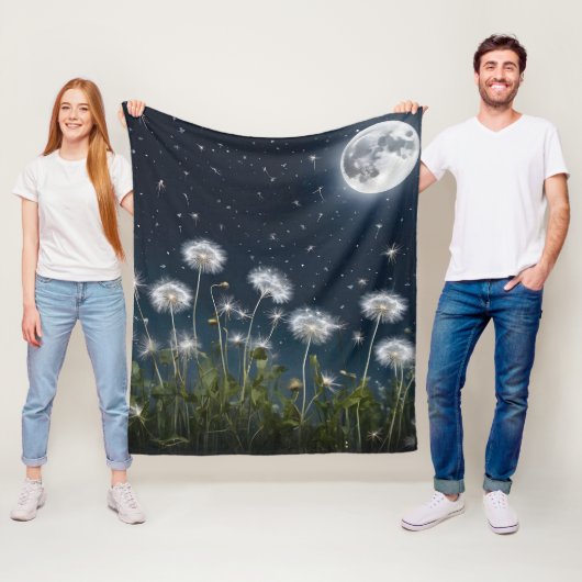 Couverture Polaire Dandelions En Lumière Lune (En situation)