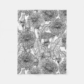 Couverture Polaire Dandelions, noir et blanc (Devant)