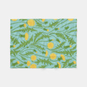 Couverture Polaire Dandelions, vert, jaune et bleu (Devant (Horizontal))