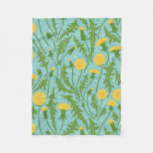 Couverture Polaire Dandelions, vert, jaune et bleu (Devant)