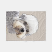 Couverture Polaire Dandie Dinmont Terrier Peinture Chien Art original (Devant (Horizontal))