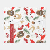Couverture Polaire Dans la forêt Motif de Noël (Devant (Horizontal))
