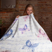 Couverture Polaire Dans l'amour de la mémoire papillon Monogramme Tri