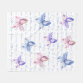 Couverture Polaire Dans l'amour de la mémoire papillon Monogramme Tri (Devant (Horizontal))