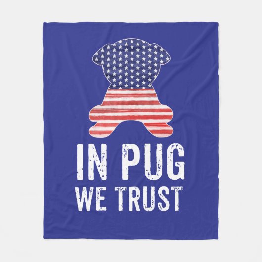 Couverture Polaire Dans le carlin nous faisons confiance au drapeau (Devant)