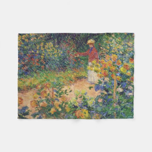 Couverture Polaire Dans le jardin, Monet (Devant (Horizontal))