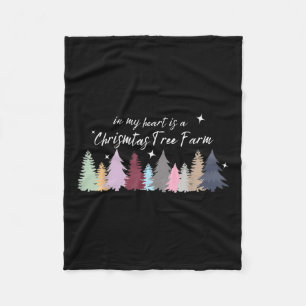 Couverture Polaire Dans mon cœur est une ferme d'arbres de Noël Taylo