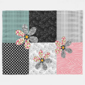 Couverture Polaire Dans un motif rustique patchwork de couleurs multi (Devant (Horizontal))