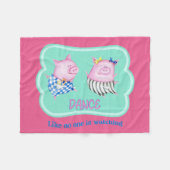Couverture Polaire Danse comme personne ne regarde de joyeux cochons  (Devant (Horizontal))