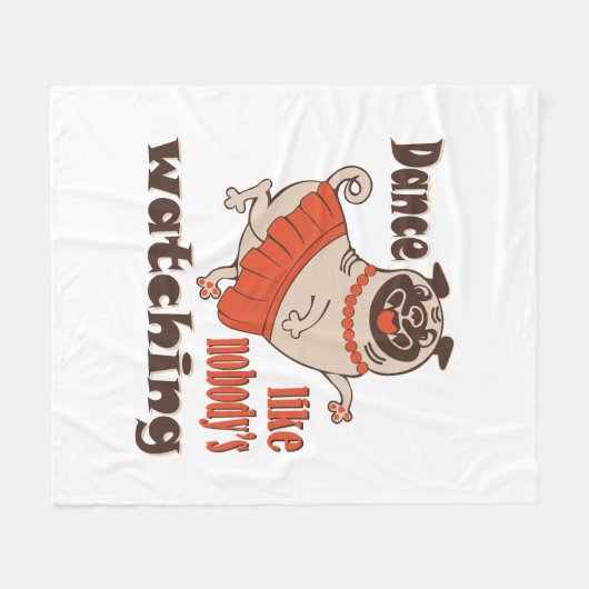 Couverture Polaire Danse comme personne ne regarde poule Carlin chien (Devant (Horizontal))