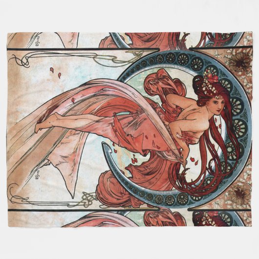 Couverture Polaire Danse d'Alfons Mucha 1898 (Devant (Horizontal))