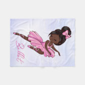 Couverture Polaire Danse de ballet rose Tutu afro-américaine Ballerin (Devant (Horizontal))