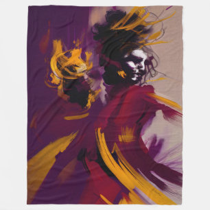 Couverture Polaire Danse de l'esprit – Figure abstraite expressive