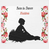 Couverture Polaire Danse Floral "Born to Dance" Personnalisé (Devant (Horizontal))