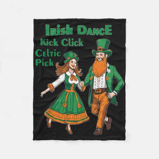 Couverture Polaire Danse Irlandaise Kick Click Danse St Patrick's Day (Devant)