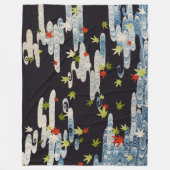 Couverture Polaire DANSE KIMONO, EAU COURANTE, CHUTE FEUILLE Florale (Devant)
