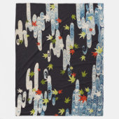 Couverture Polaire DANSE KIMONO, EAU COURANTE, CHUTE FEUILLE Florale (Devant)