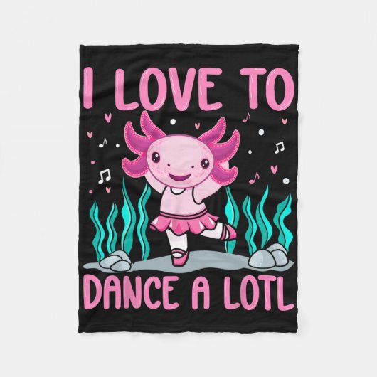 Couverture Polaire Danseur Axolotl - J'Aime Danser Un Lotl Dancing Ax (Devant)