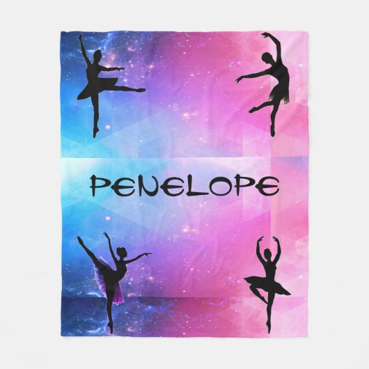Couverture Polaire Danseurs Bleu et rose Abstrait Ballerina Blanket (Devant)