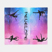 Couverture Polaire Danseurs Bleu et rose Abstrait Ballerina Blanket (Devant (Horizontal))