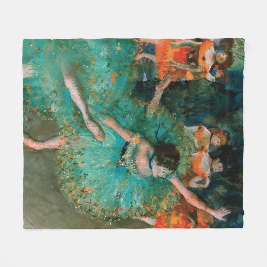 Couverture Polaire Danseurs en vert par Edgar Degas (Devant (Horizontal))