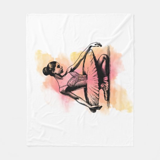 Couverture Polaire Danseuse de ballet dansant en couleur (Devant)
