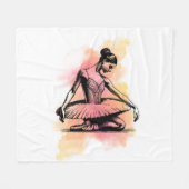 Couverture Polaire Danseuse de ballet dansant en couleur (Devant (Horizontal))