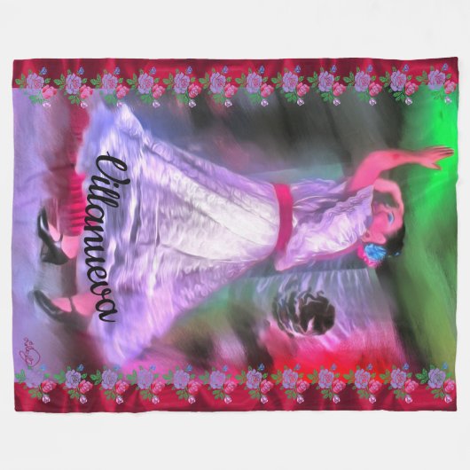 Couverture Polaire Danseuse mexicaine 0175 (Devant (Horizontal))
