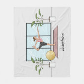 Couverture Polaire Danseuse Pose Yoga Natarajasana Avec Nom Personnal (Devant)