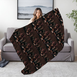 Couverture Polaire Dark Academia Autumn Books Motif