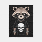 Couverture Polaire Dark Emo Raccoon With Skull Punk Style Alternative (Devant)
