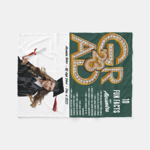 Couverture Polaire Dark Green Fun Facts & Photo Grad Graduation 2023