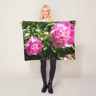 Couverture Polaire Dark rose peonies