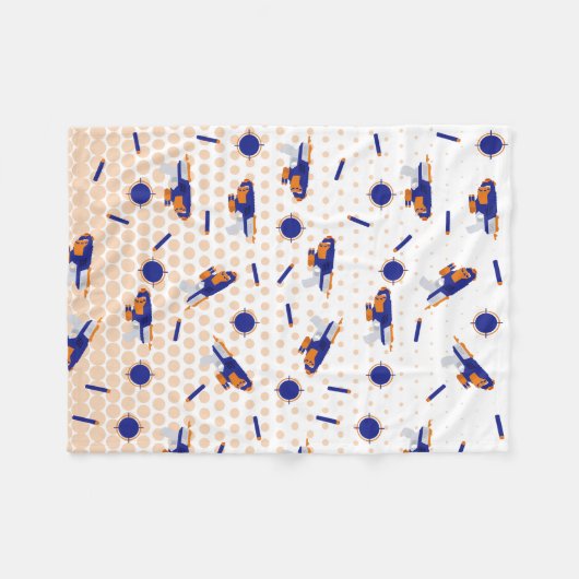 Couverture Polaire Dart Gun Battle War Boys Motif cible (Devant (Horizontal))