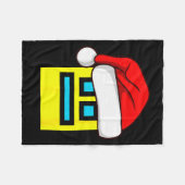 Couverture Polaire Dash Geometry Repeat Christmas Santa Hat Game Vide (Devant (Horizontal))