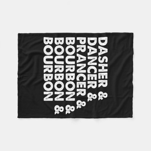 Couverture Polaire Dasher Dancer Prancer & Bourbon Christmas Holi (Devant (Horizontal))