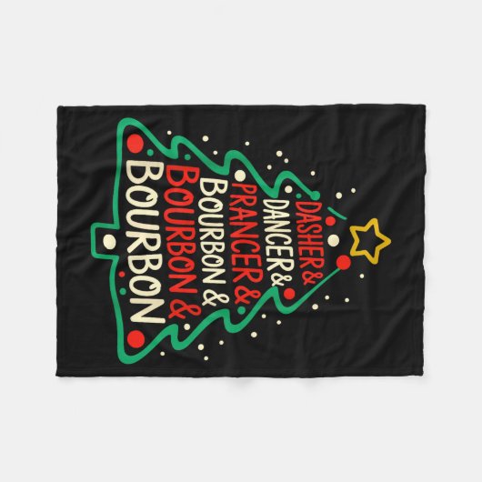 Couverture Polaire Dasher Dancer Prancer & Bourbon Funny Christma (Devant (Horizontal))